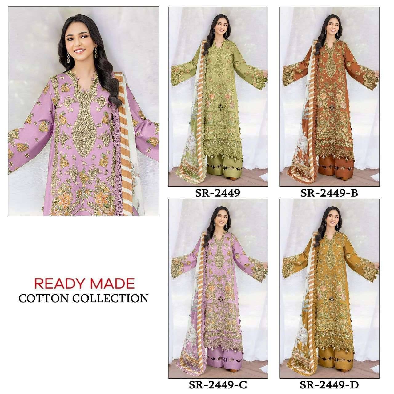 2449 Colors BY Shree fabs 2449 a TO 2425 d SERIES Pakistani Stylish Beautiful Colourful Printed & CAMRIC COTTON readymade Dresses At Wholesale Price